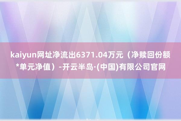kaiyun网址净流出6371.04万元(净赎回份额*单元净值)-开云半岛·(中国)有限公司官网
