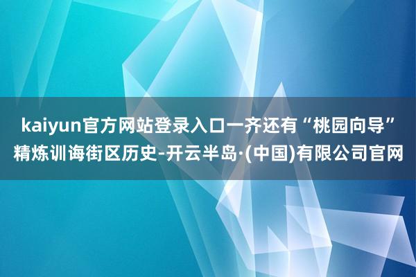 kaiyun官方网站登录入口一齐还有“桃园向导”精炼训诲街区历史-开云半岛·(中国)有限公司官网