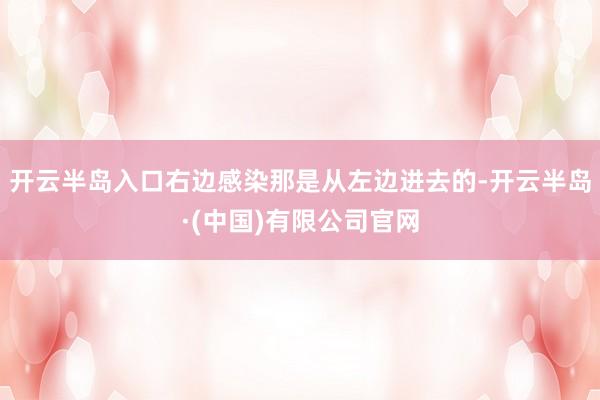 开云半岛入口右边感染那是从左边进去的-开云半岛·(中国)有限公司官网