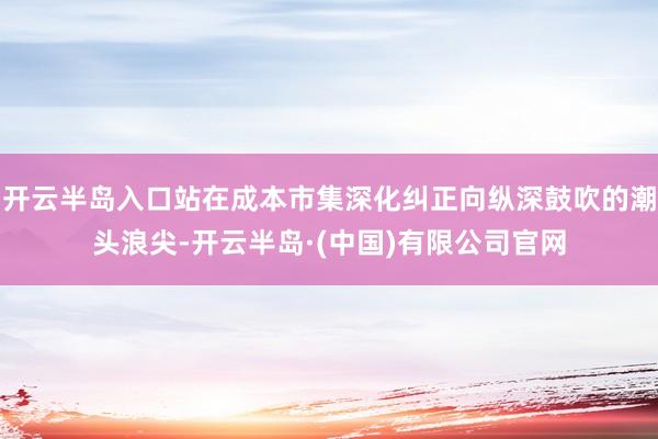 开云半岛入口站在成本市集深化纠正向纵深鼓吹的潮头浪尖-开云半岛·(中国)有限公司官网