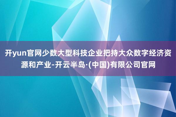 开yun官网少数大型科技企业把持大众数字经济资源和产业-开云半岛·(中国)有限公司官网